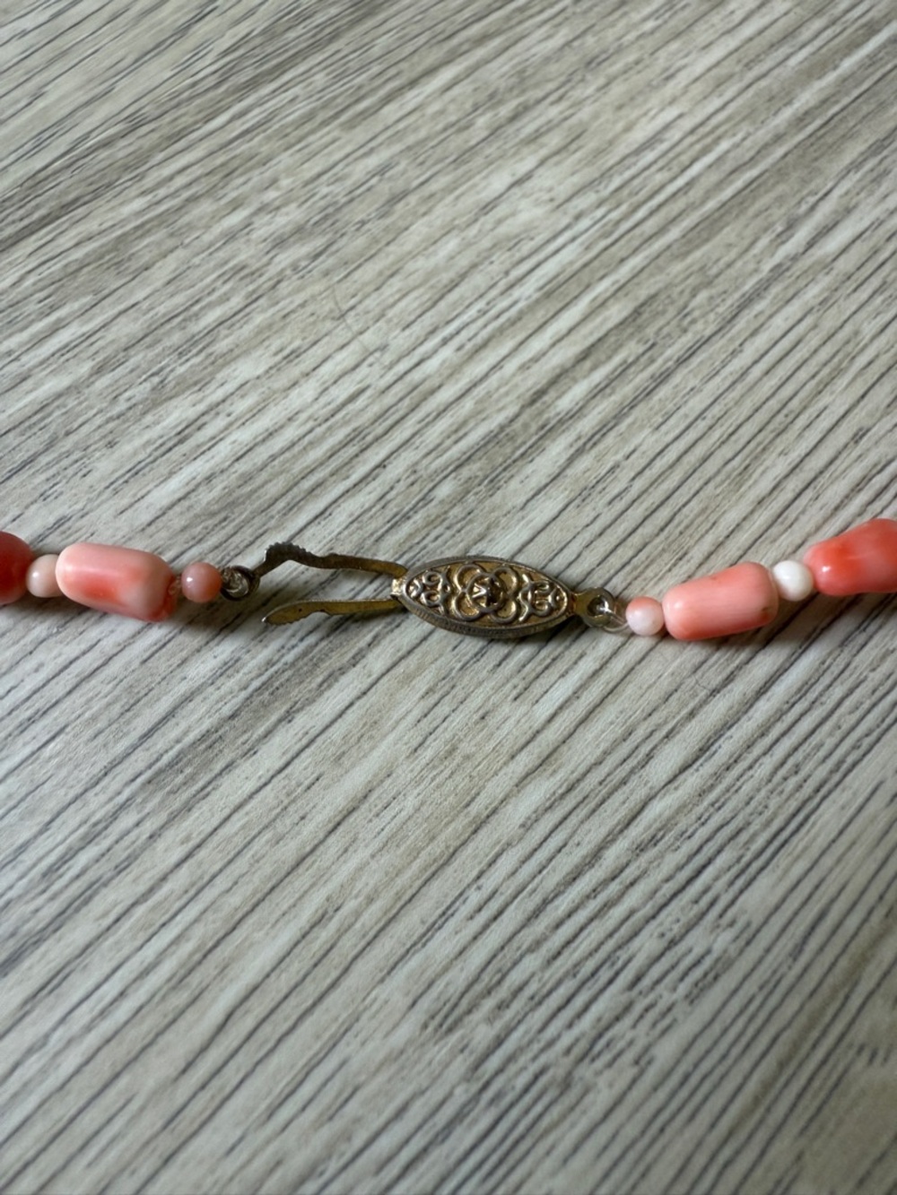 Gorgeous Vintage Angel Skin Coral Beaded Necklace Natural Rare Unique - Picture 10 of 13